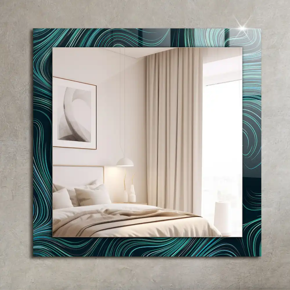 Rectangular wall mirror design Abstract lines patterns