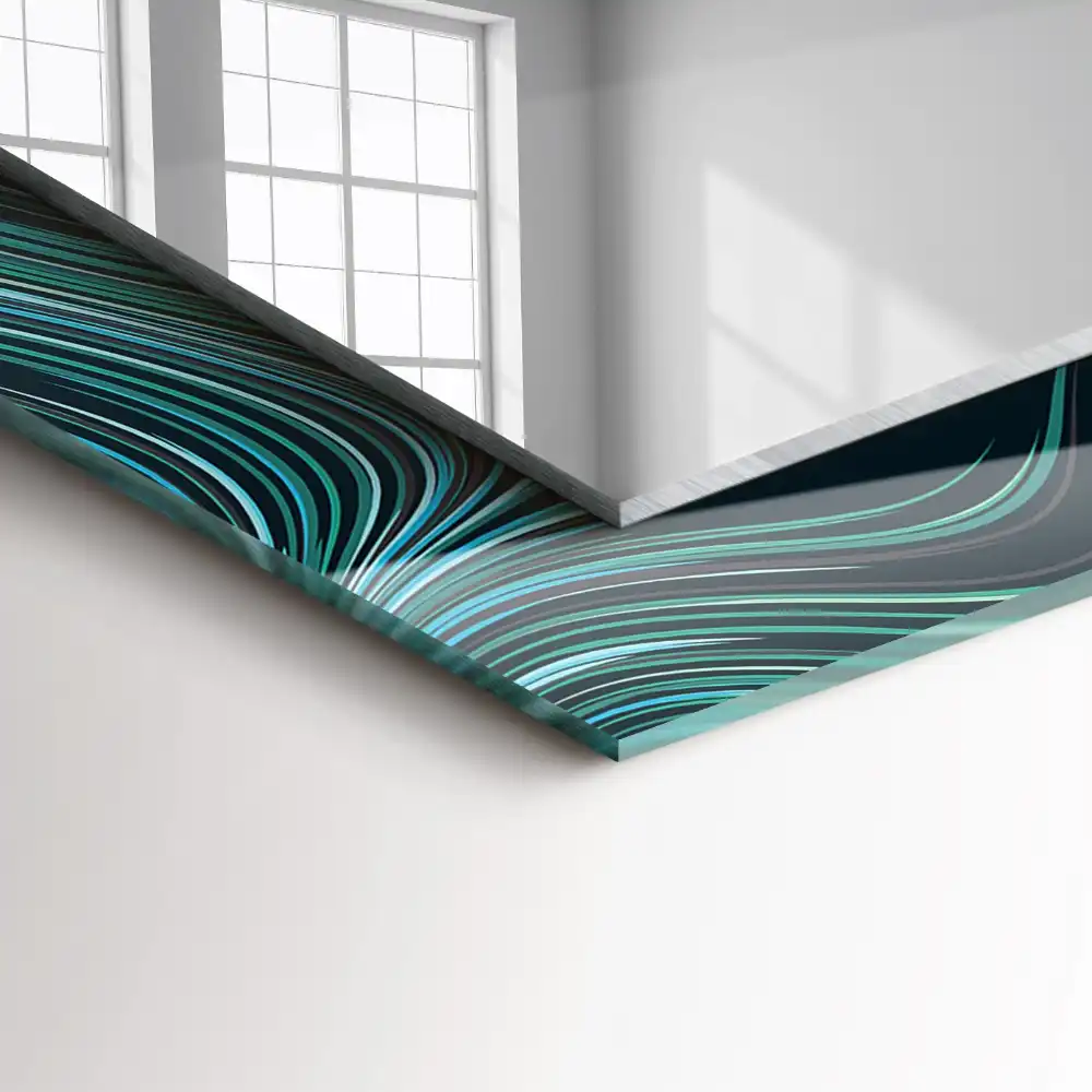 Rectangular wall mirror design Abstract lines patterns