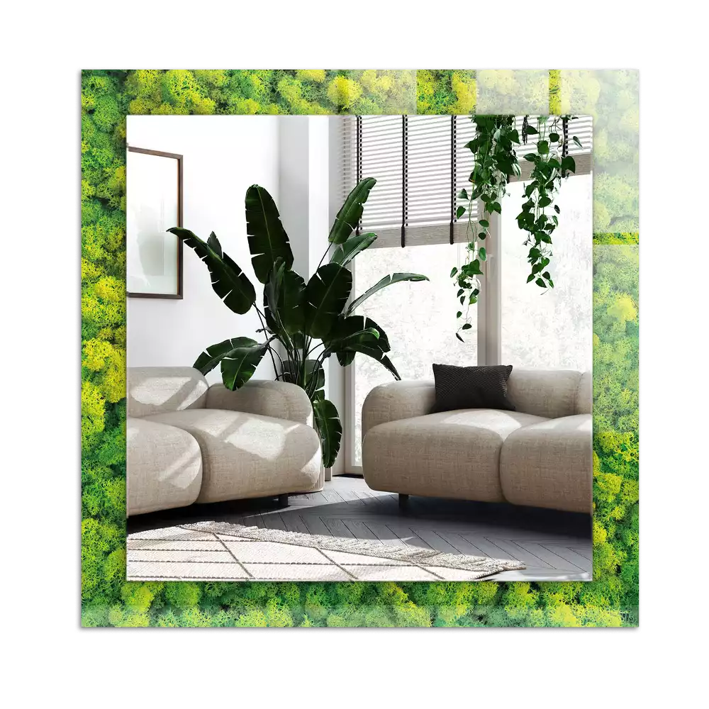 Rectangular decorative mirror Green Moss