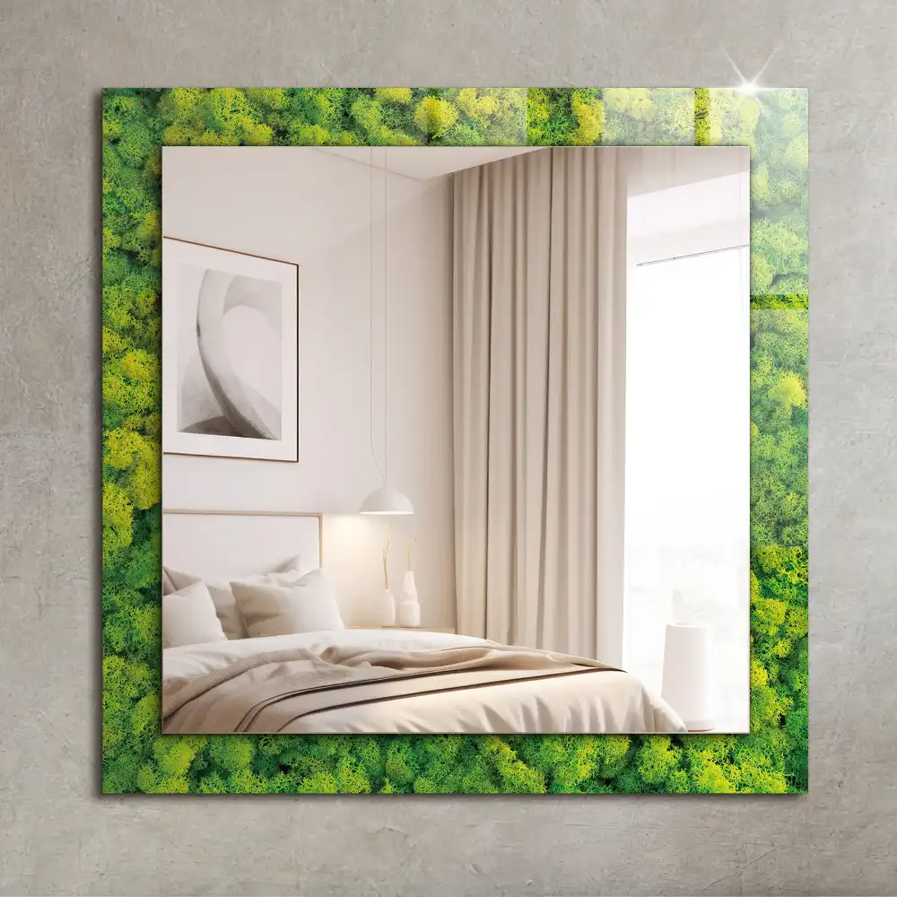 Rectangular decorative mirror Green Moss