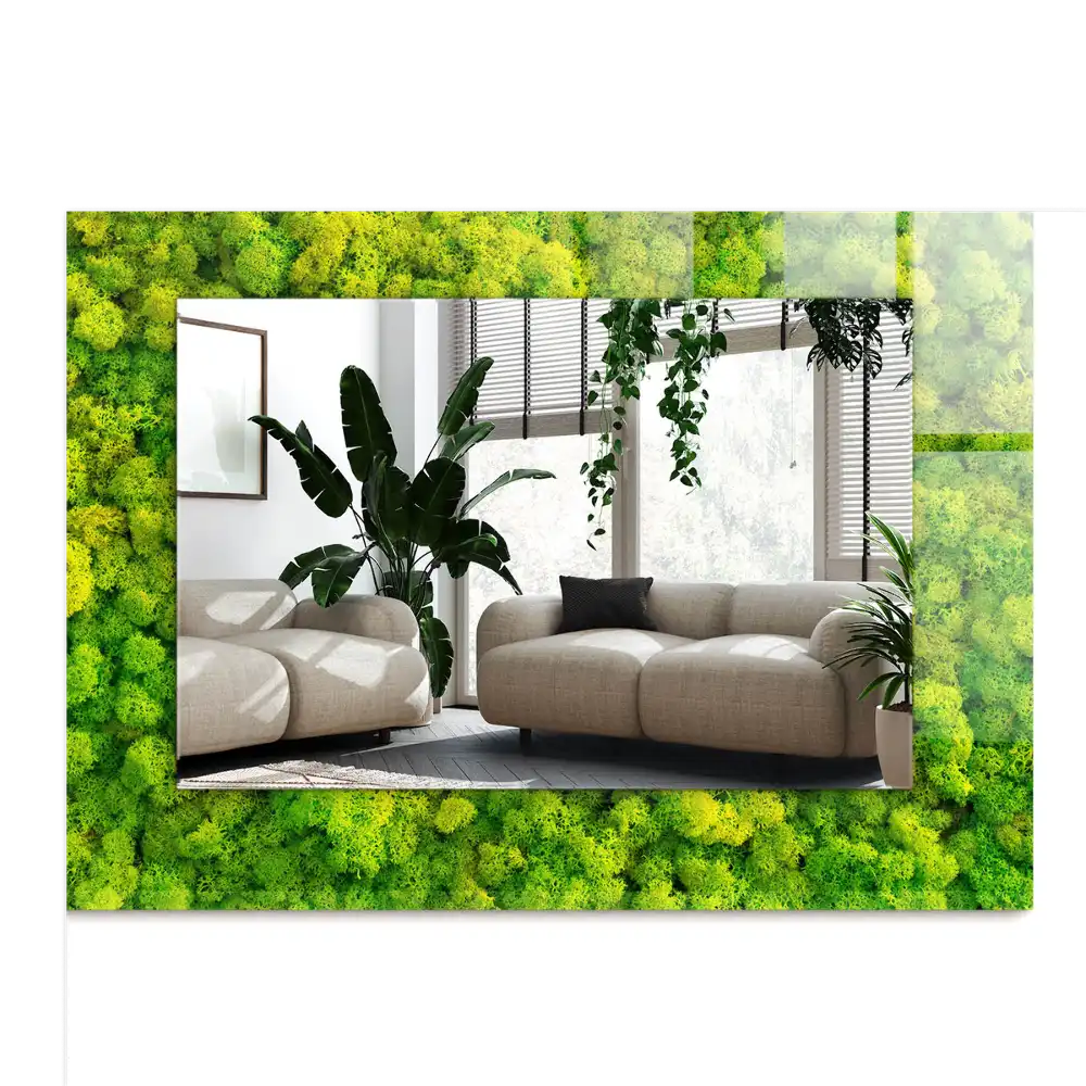 Rectangular decorative mirror Green Moss
