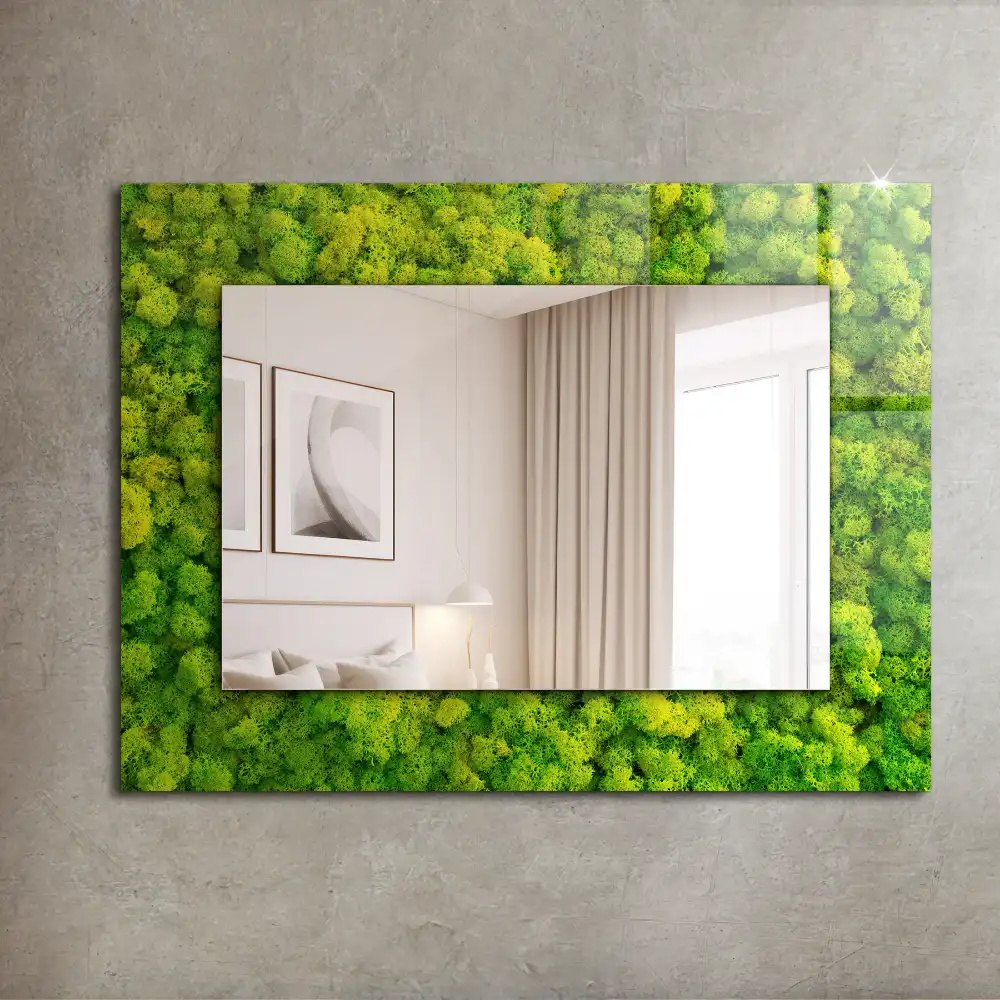 Rectangular decorative mirror Green Moss