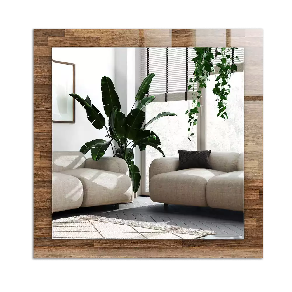 Rectangular wall mirror design Wooden panels