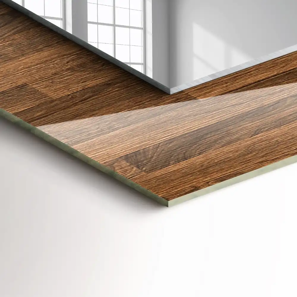 Rectangular wall mirror design Wooden panels