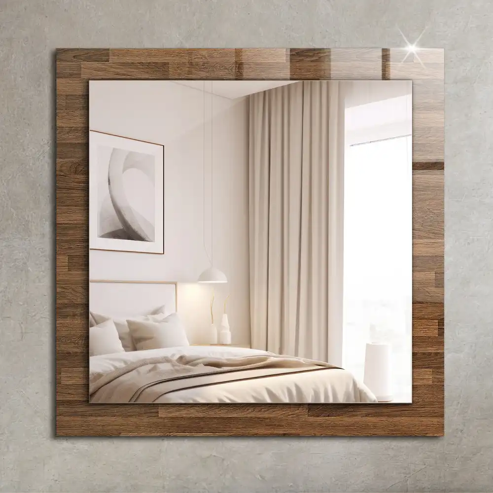 Rectangular wall mirror design Wooden panels