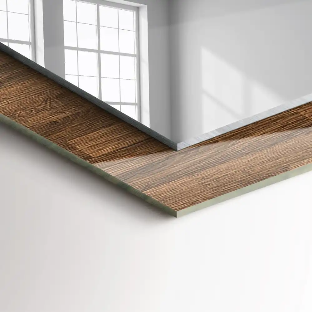 Rectangular wall mirror design Wooden panels