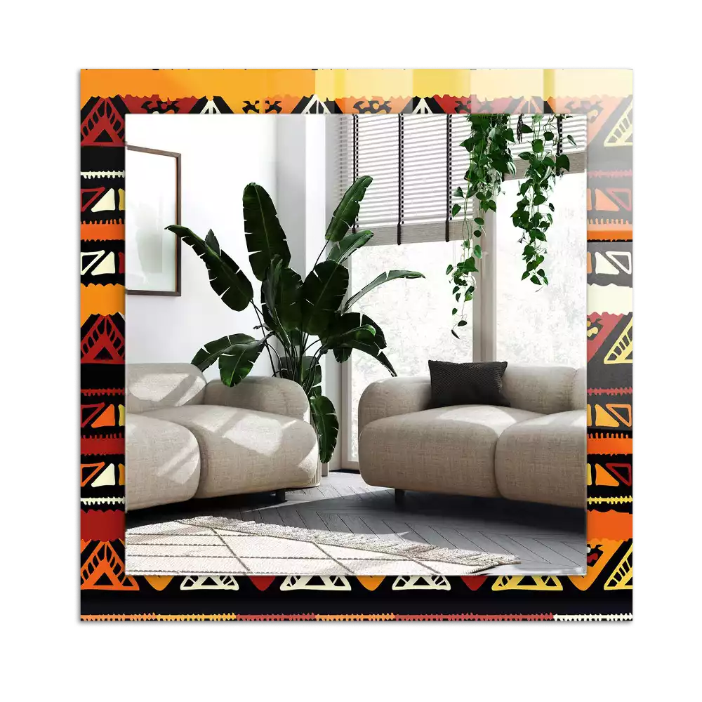 Rectangular decorative mirror Colorful ethnic pattern