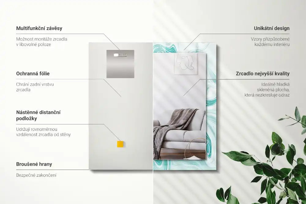 Rectangular mirror print Abstract Marble Pattern