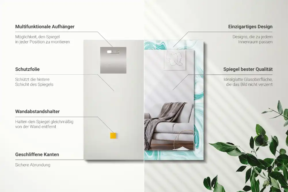 Rectangular mirror print Abstract Marble Pattern