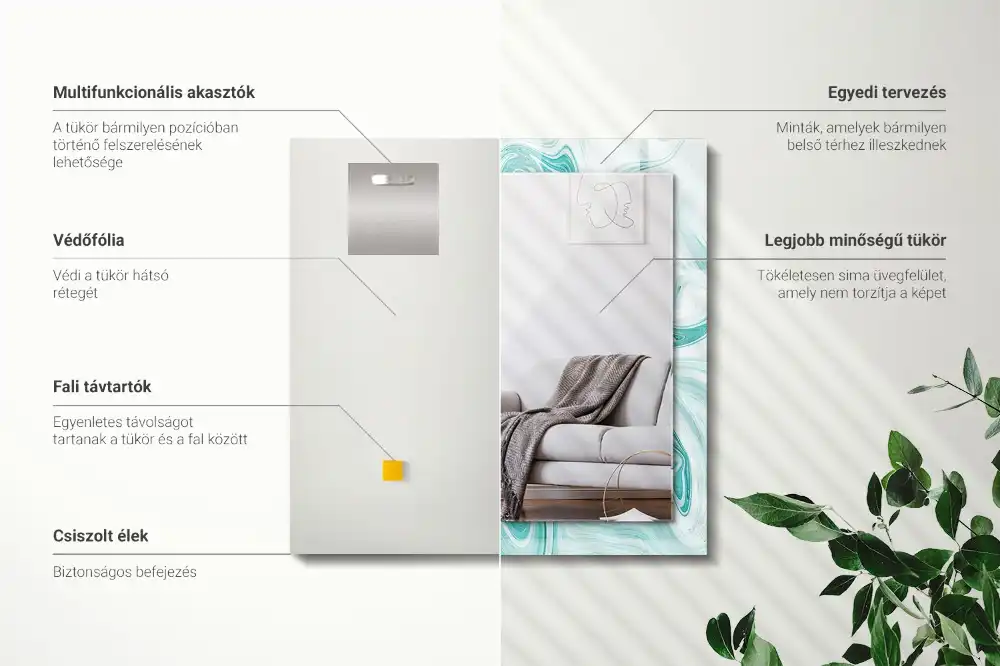 Rectangular mirror print Abstract Marble Pattern