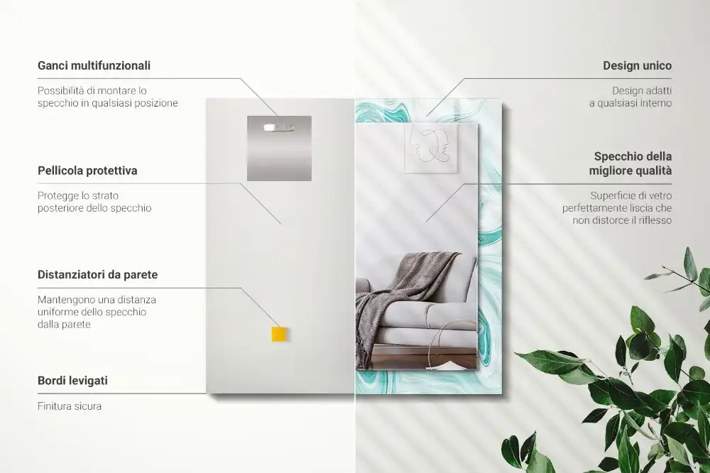 Rectangular mirror print Abstract Marble Pattern