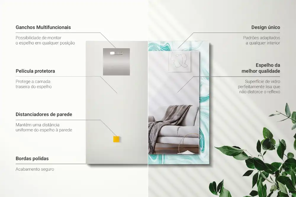 Rectangular mirror print Abstract Marble Pattern