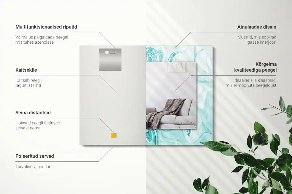 Rectangular mirror print Abstract Marble Pattern