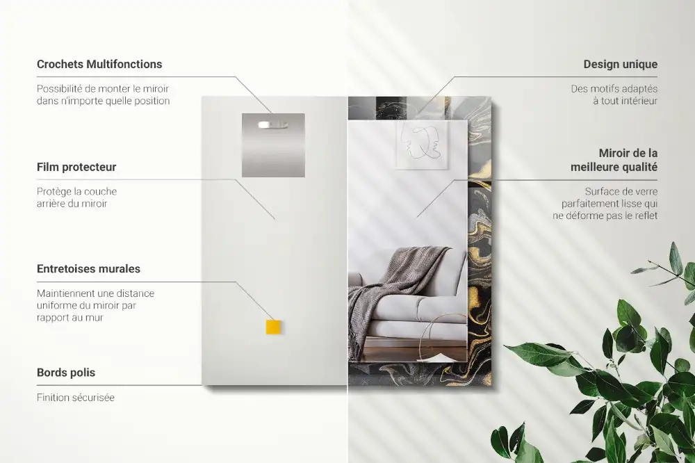 Rectangular decorative mirror Abstract Marble Pattern