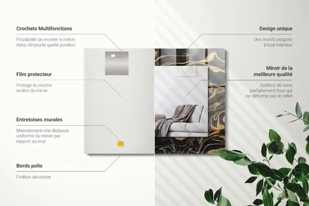 Rectangular decorative mirror Abstract Marble Pattern