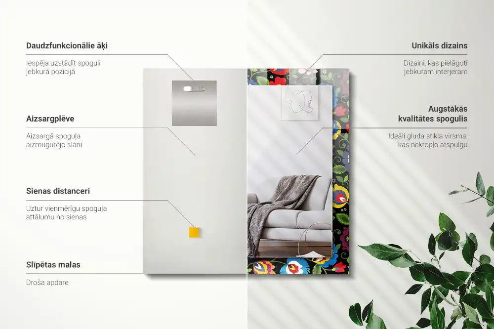 Rectangular mirror print Colorful Folk Patterns