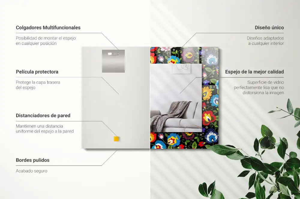 Rectangular mirror print Colorful Folk Patterns