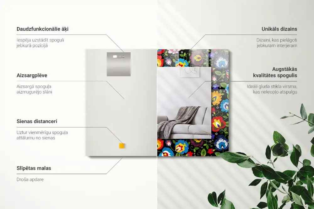 Rectangular mirror print Colorful Folk Patterns