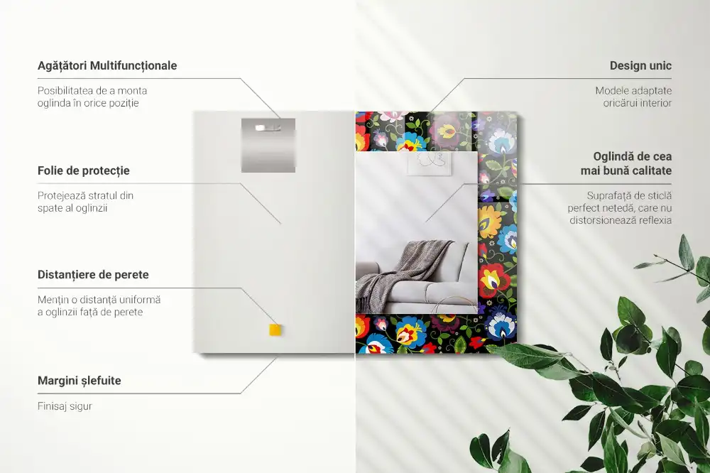 Rectangular mirror print Colorful Folk Patterns