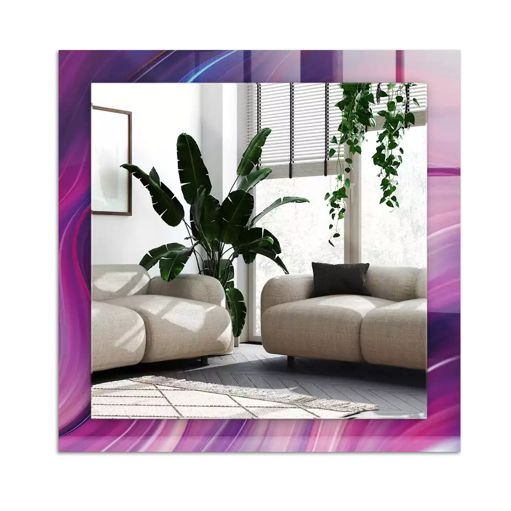Rectangle decorative mirror Abstract colorful waves