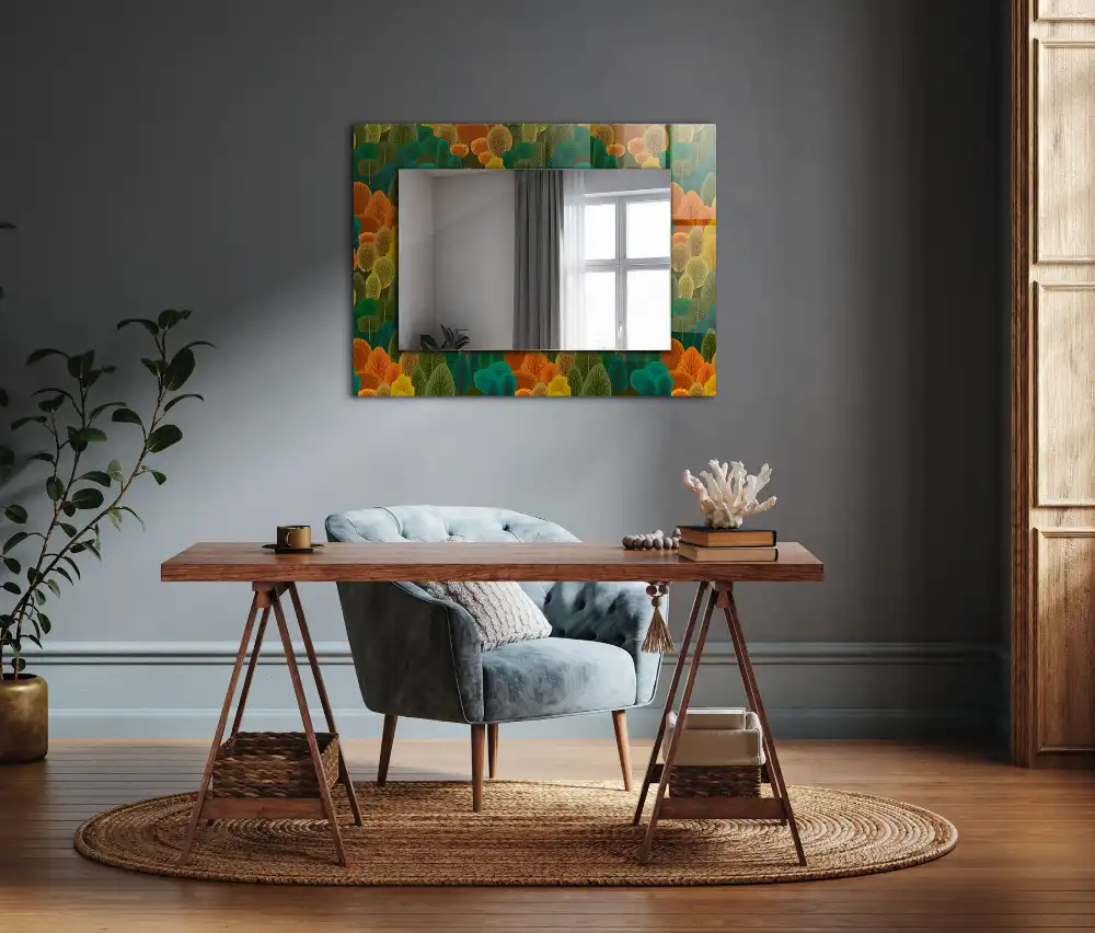 Rectangular decorative mirror Autumn Trees