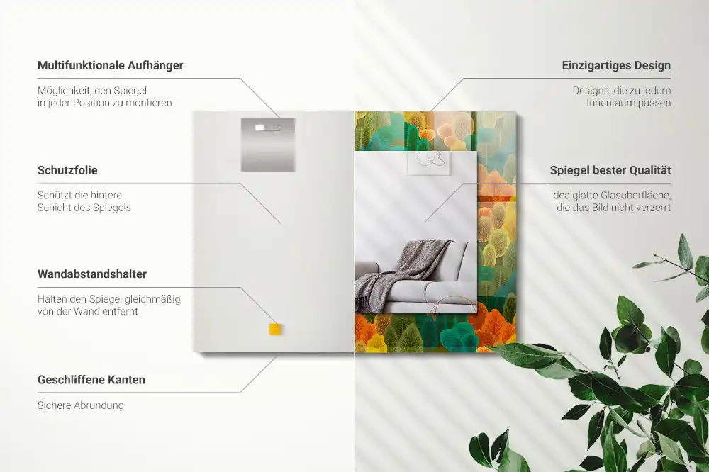 Rectangular decorative mirror Autumn Trees