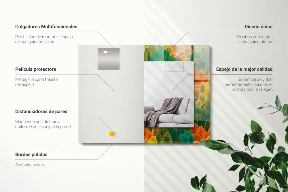 Rectangular decorative mirror Autumn Trees