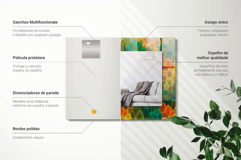 Rectangular decorative mirror Autumn Trees