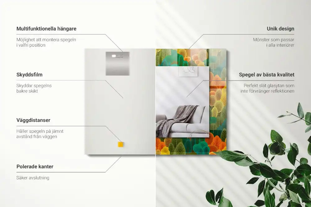 Rectangular decorative mirror Autumn Trees