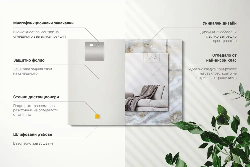 Rectangular mirror print Marble pattern texture