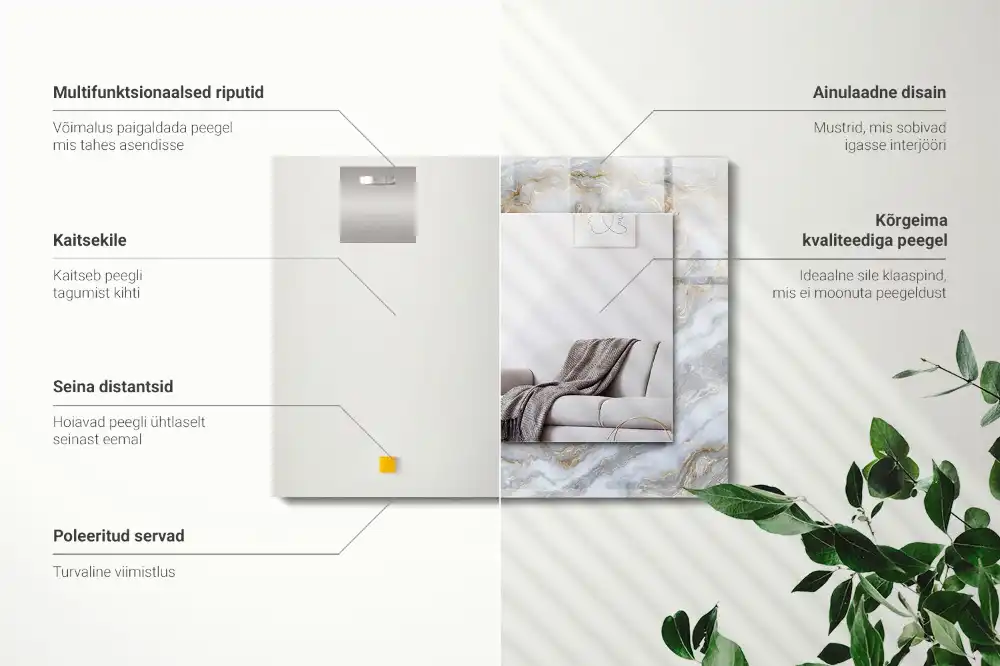 Rectangular mirror print Marble pattern texture