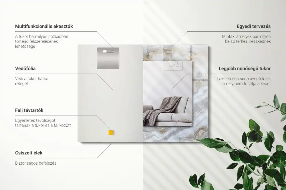 Rectangular mirror print Marble pattern texture