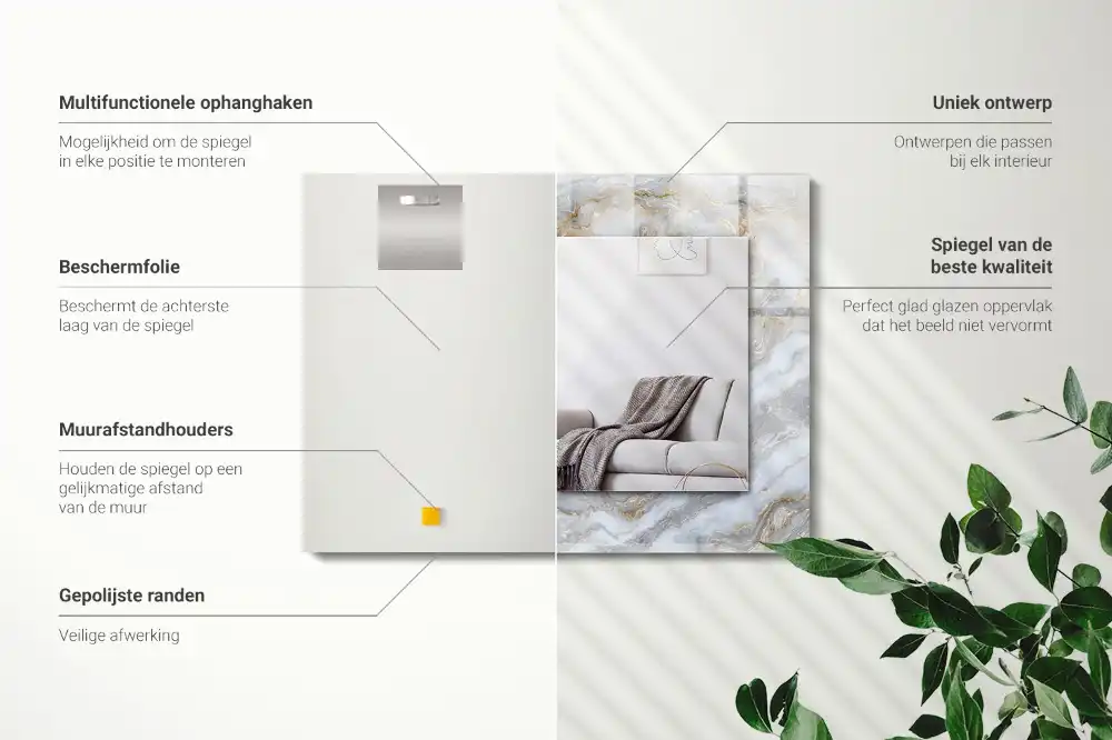 Rectangular mirror print Marble pattern texture