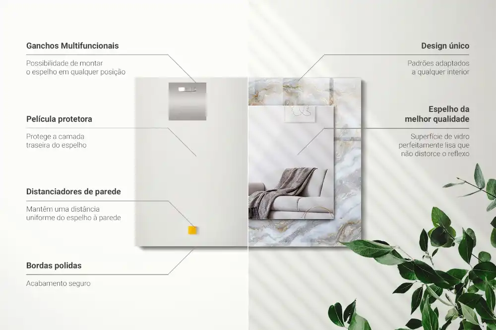 Rectangular mirror print Marble pattern texture