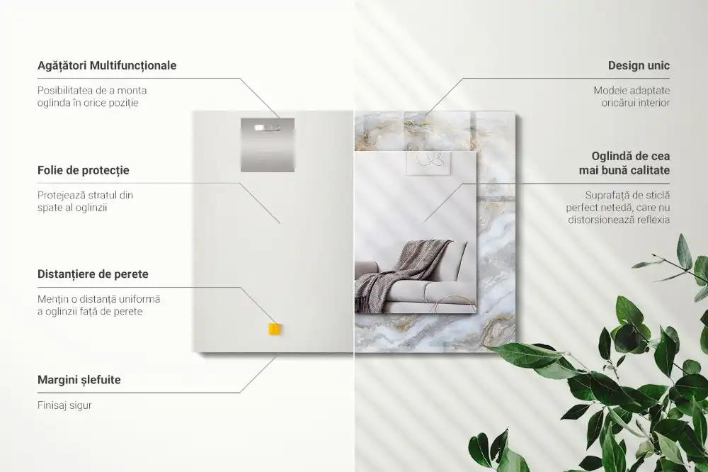 Rectangular mirror print Marble pattern texture