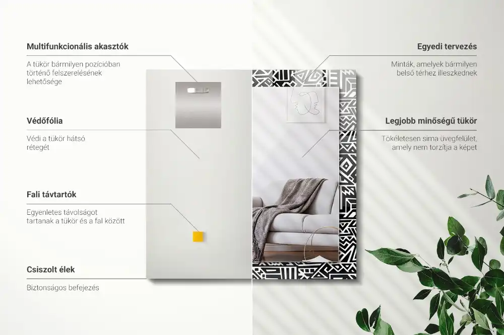 Rectangle decorative mirror Geometric pattern