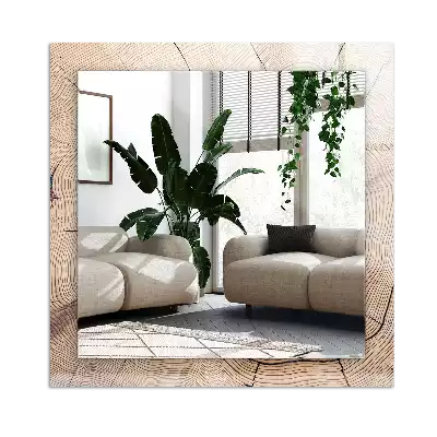 Rectangular decorative mirror Cross section of a tree trunk