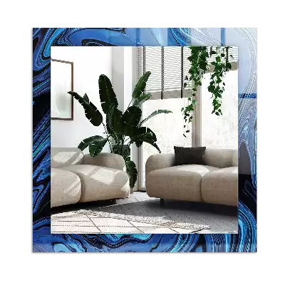 Rectangular mirror print Abstract blue pattern
