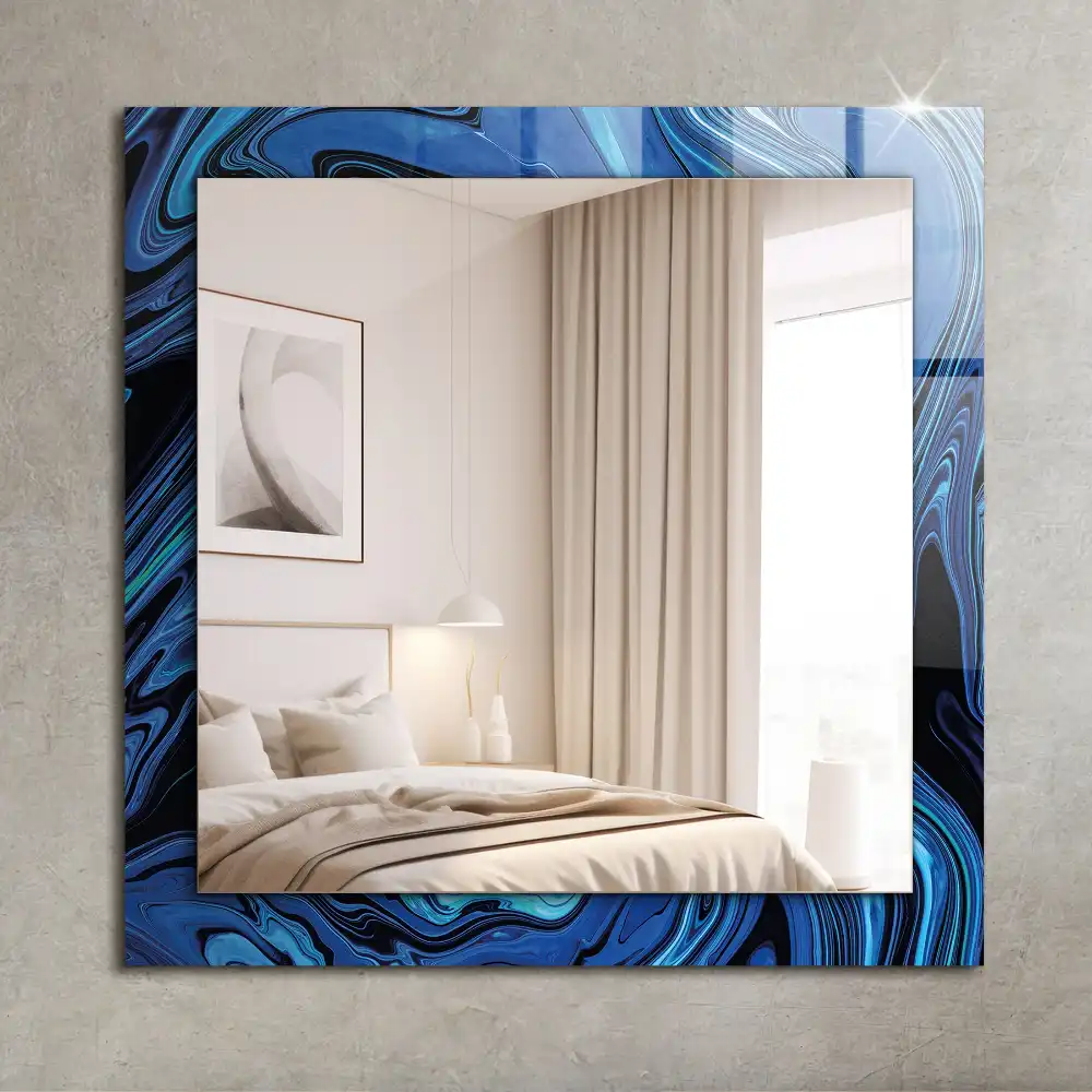 Rectangular mirror print Abstract blue pattern
