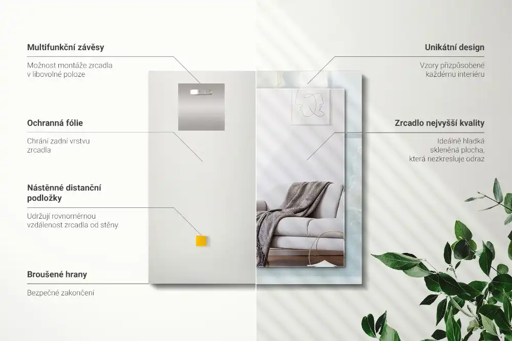 Rectangular mirror print Blue Onyx Marble