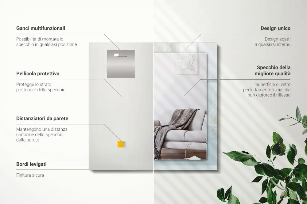 Rectangular mirror print Blue Onyx Marble