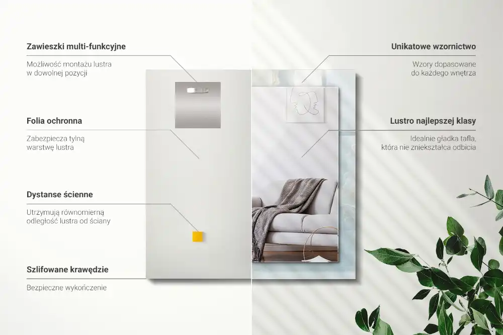 Rectangular mirror print Blue Onyx Marble