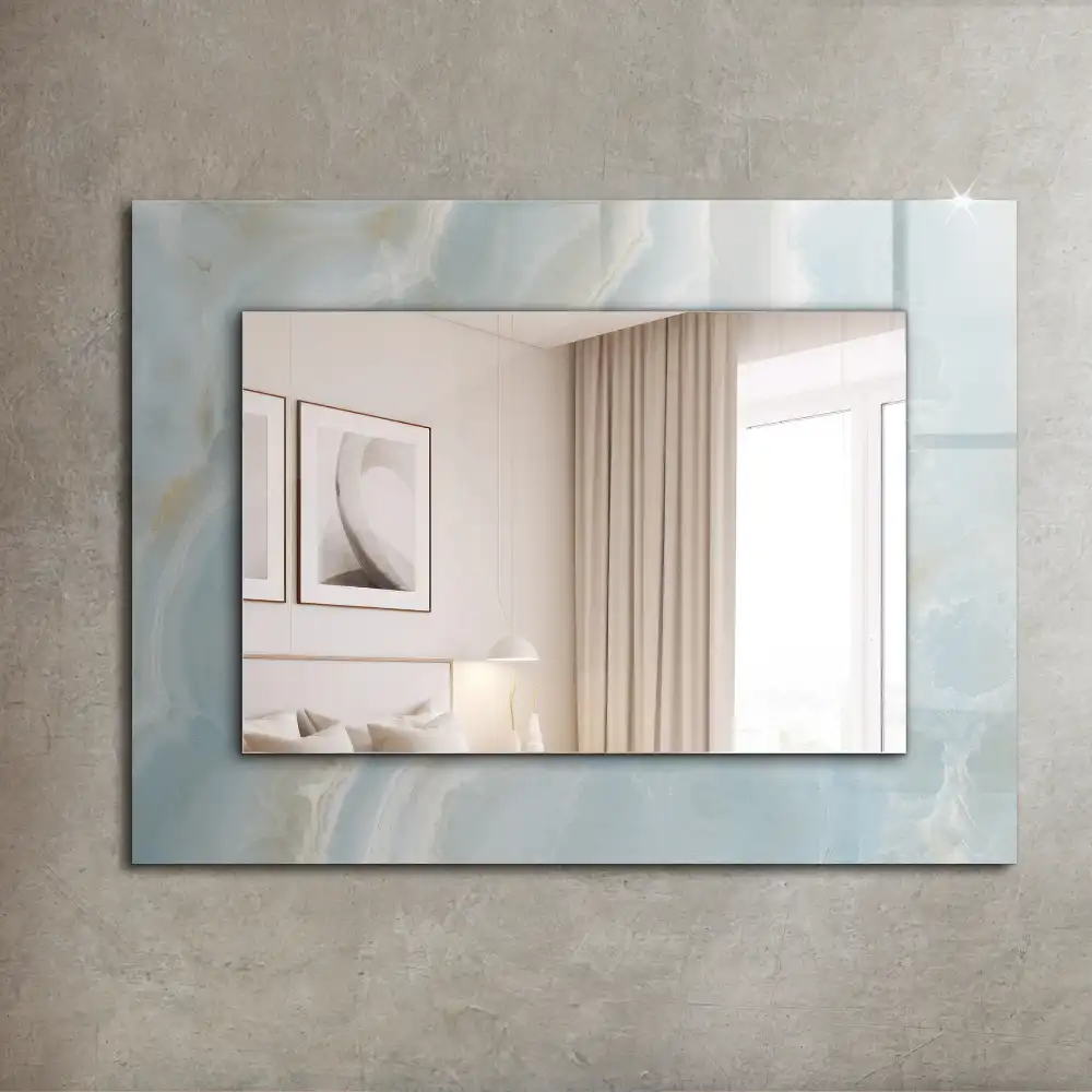 Rectangular mirror print Blue Onyx Marble