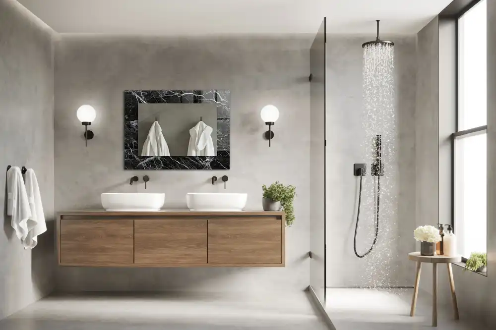 Rectangle decorative mirror Black marble