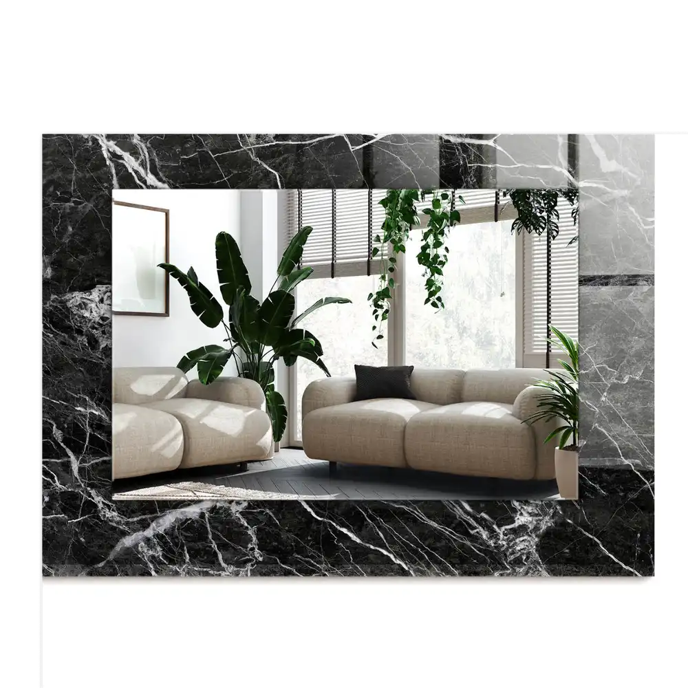Rectangle decorative mirror Black marble