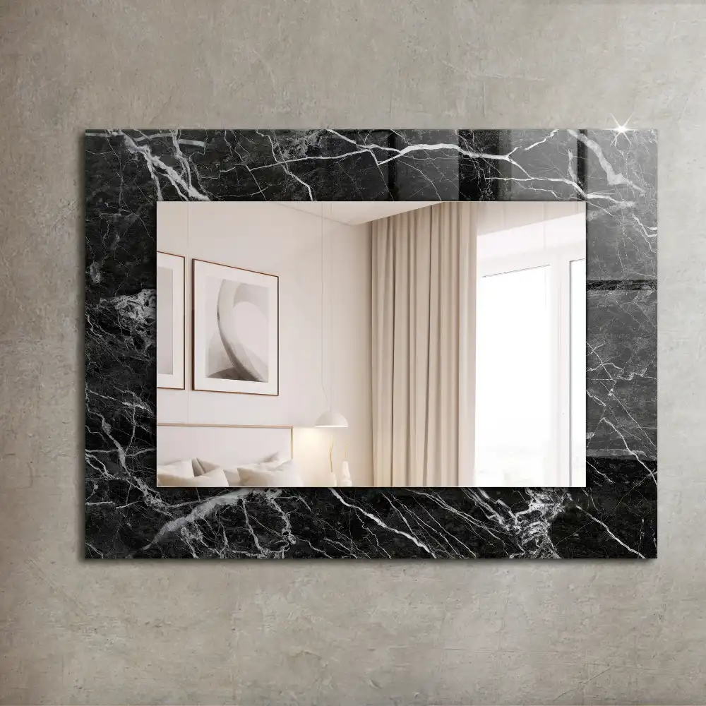 Rectangle decorative mirror Black marble