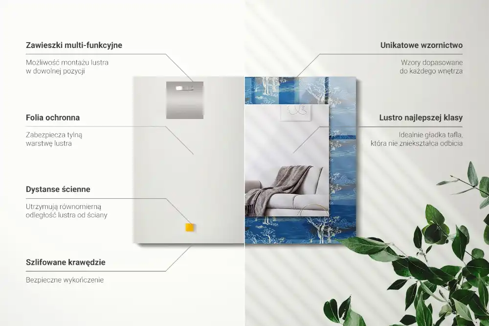 Rectangular wall mirror design Trees landscape