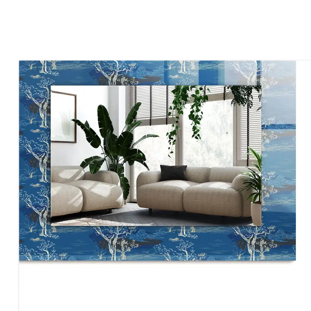 Rectangular wall mirror design Trees landscape