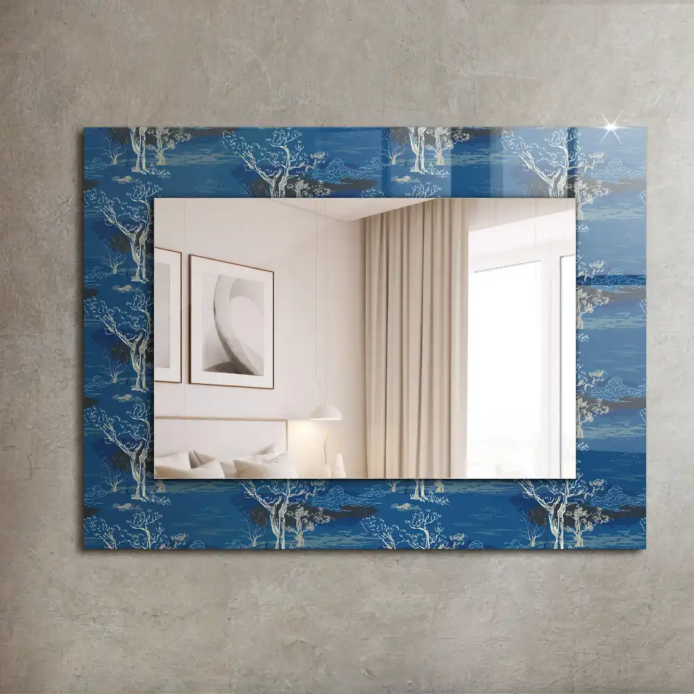 Rectangular wall mirror design Trees landscape