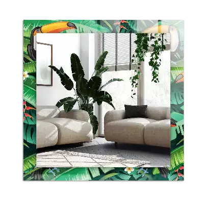 Rectangular mirror print Toucans leaves jungle